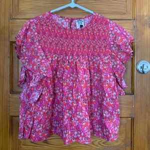 COPY - Roopa Pemmaraju from Anthropologie: Floral Boxy Top; Size: M